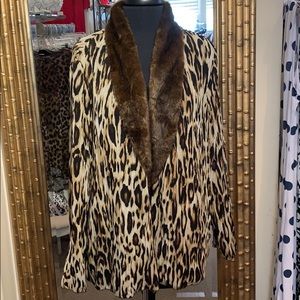 Shawl collar,animal print cardigan/jacket